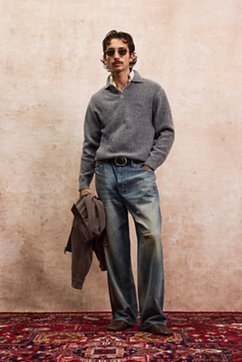 Loom Charcoal Marl Polo Jumper Product Page