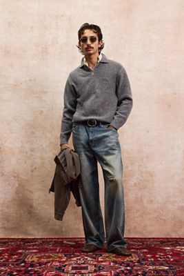 Pull Polo Loom Charcoal Chiné