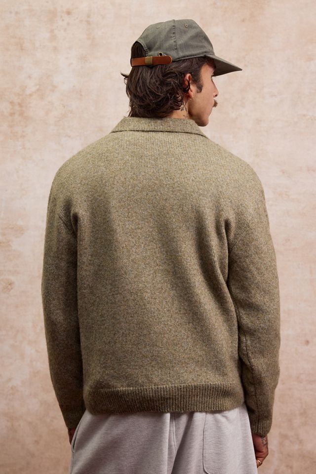 Loom Green Marl Polo Jumper #3