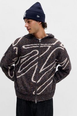 Sweat à capuche en maille jacquard zippé iets frans...
