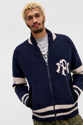 No Problemo Varsity Zip-Through Knit Jumper