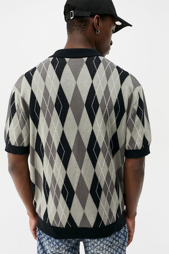 iets frans... - Chemise polo tricotée à motif Argyle #1