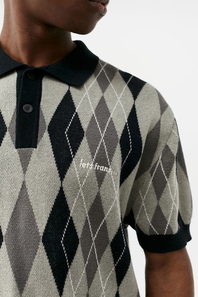 iets frans... - Chemise polo tricotée à motif Argyle #2