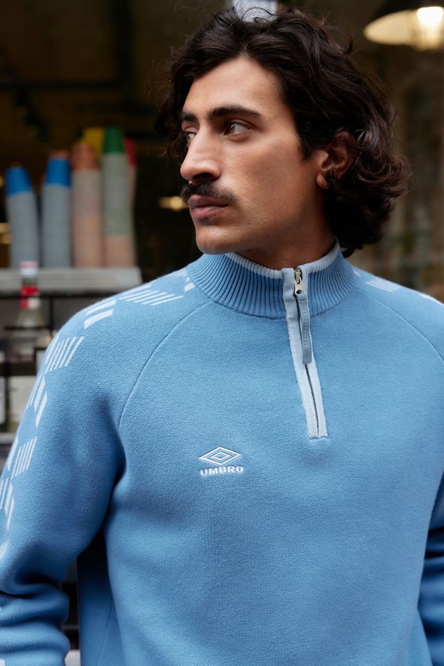 Umbro UO Exclusive Jacquard Knit Quarter-Zip | Urban Outfitters UK