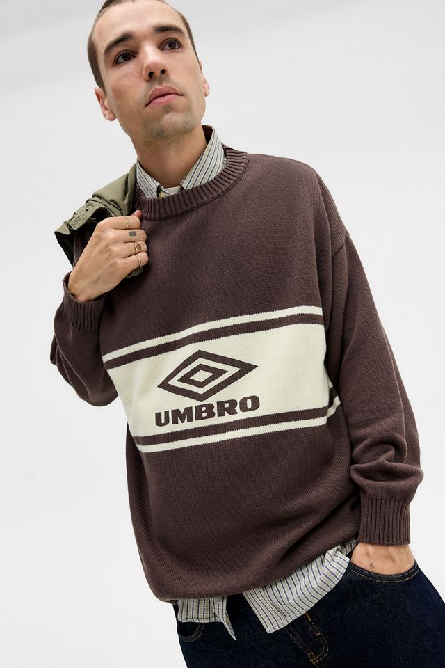 Umbro UO Exclusive Maglione Lavorato a Maglia Marrone con Logo #1