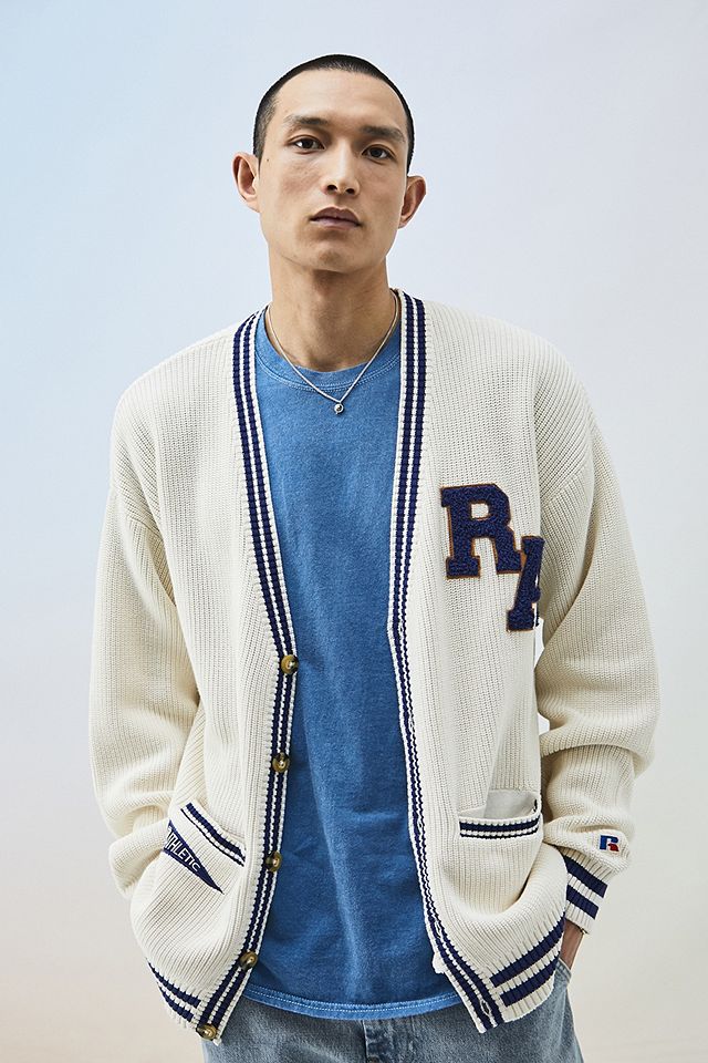 Russell Athletic UO Exclusive Ecru Varsity Knit Cardigan