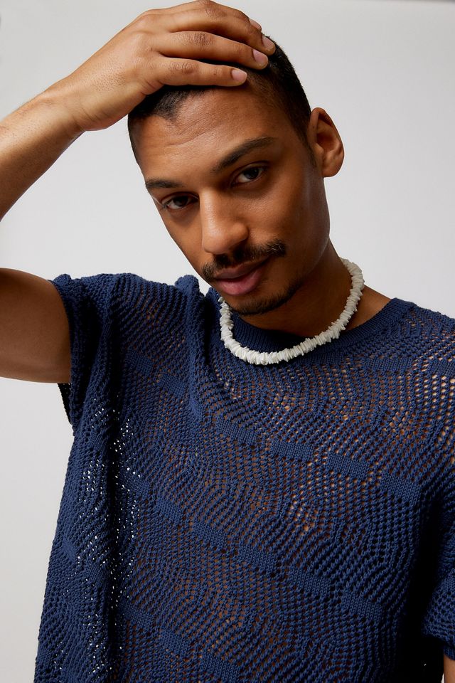 BDG Navy Geo Knitted T-Shirt  #2