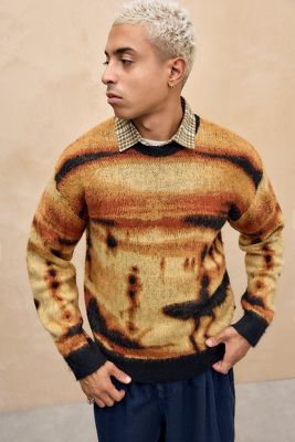 Jaded London Brown Tiger Brushed Knit Jumper | Urban