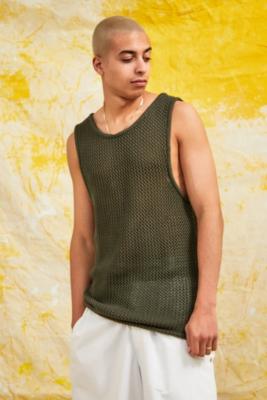 khaki sleeveless vest