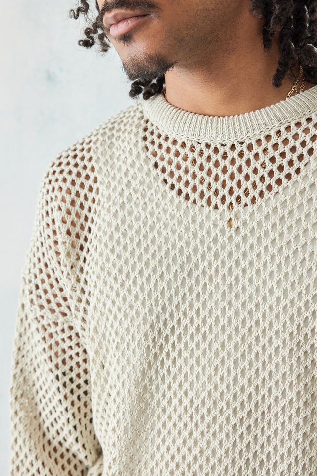 BDG Ecru Long Sleeve Mesh Jumper #2