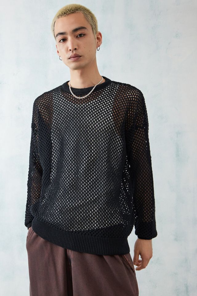 BDG Black Long Sleeve Mesh Jumper