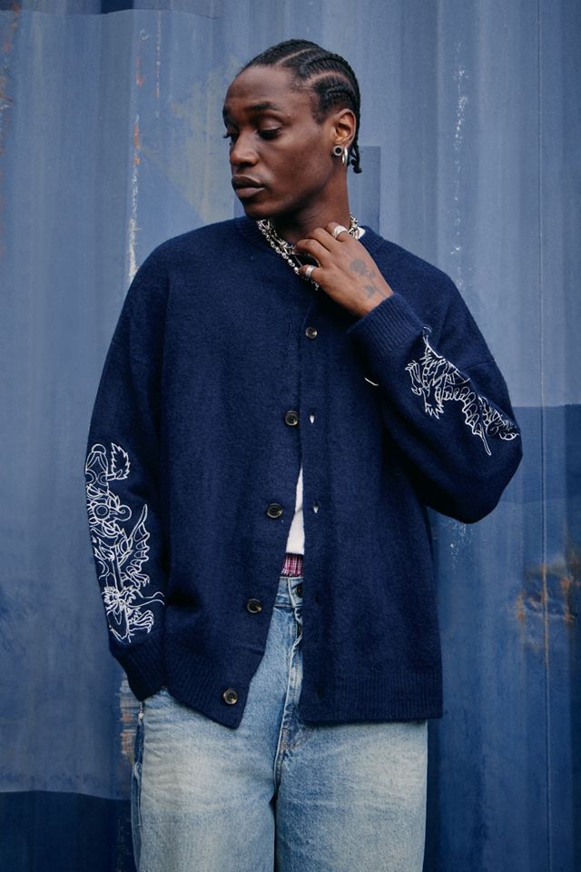 Ed Hardy UO Exclusive Navy Cardigan #2