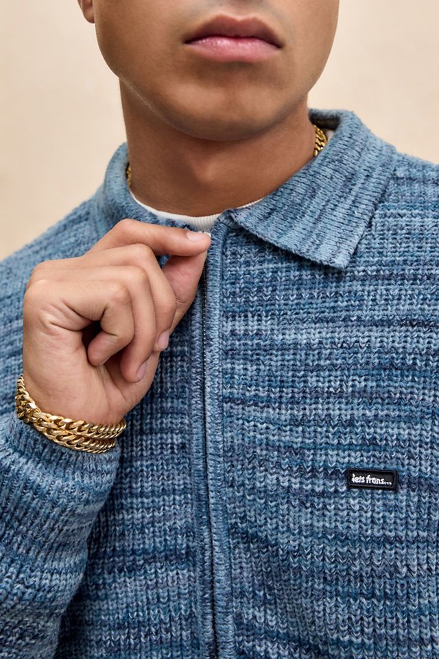 iets frans... Blue Twist Zip-Through Chenille Cardigan #1