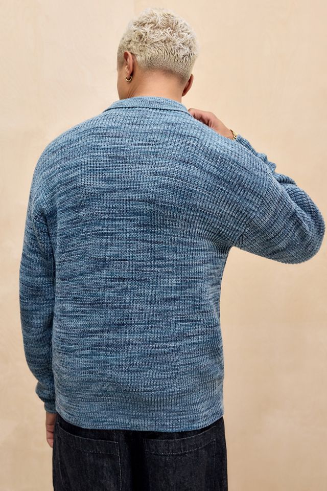 iets frans... Blue Twist Zip-Through Chenille Cardigan #3
