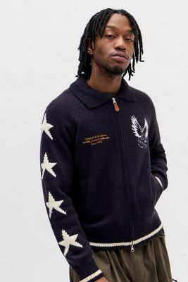 BDG Navy Varsity Knit Jacket