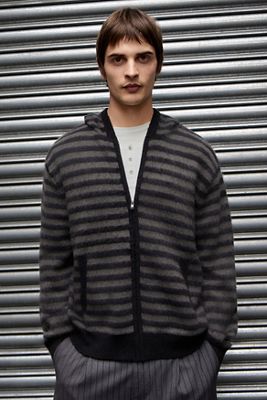 Archivis Black & Grey Stripe Hoodie