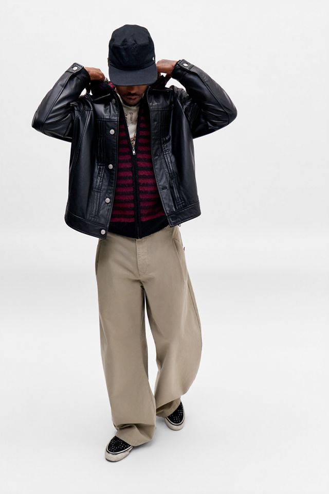 Archivis Sweat à capuche en maille rayé noir et bordeaux #1