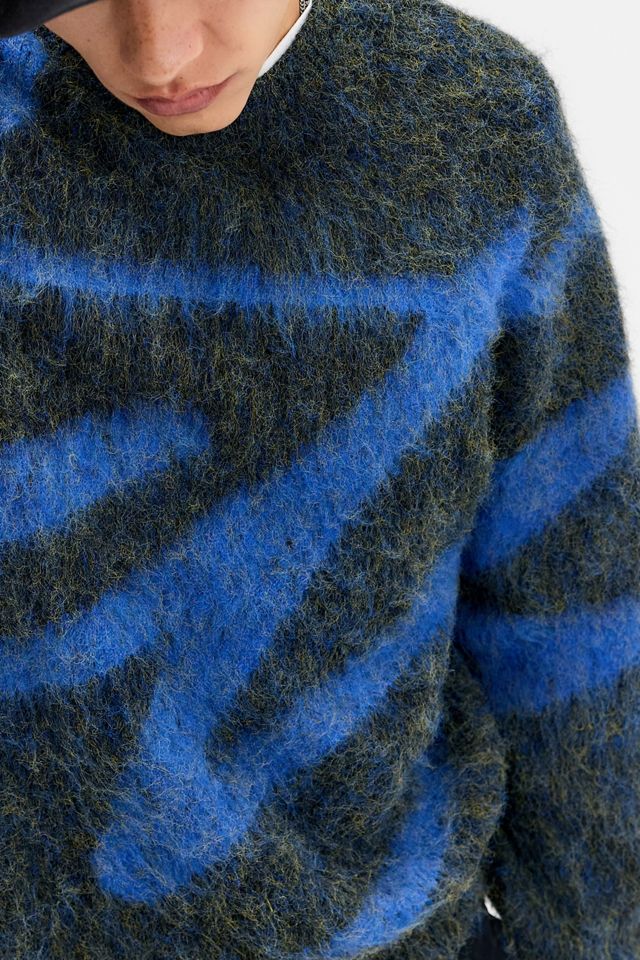 iets frans... Black & Cobalt Intarsia Knit Jumper #2
