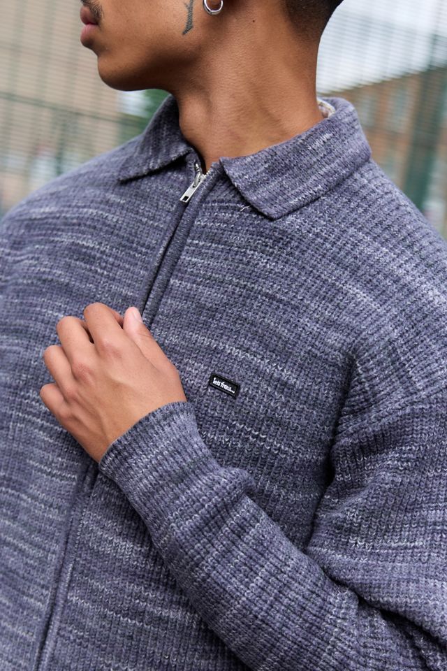 iets frans... Blauer Chenille-Zip-Pullover #1