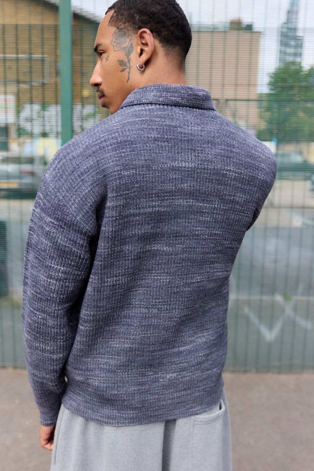 iets frans... Blauer Chenille-Zip-Pullover #3
