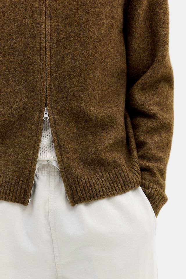 Loom Braune Zip-Durchgehende Strickjacke #2
