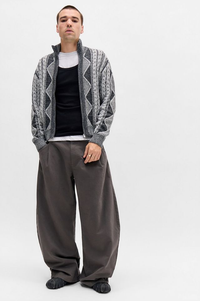 Archivis Zip-Through Zopfmuster Pullover #2