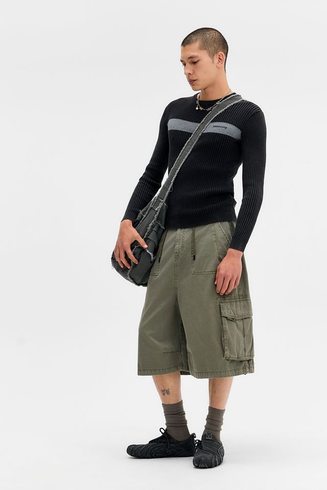 Archivis Schwarzer Rippstrick-Pullover #1