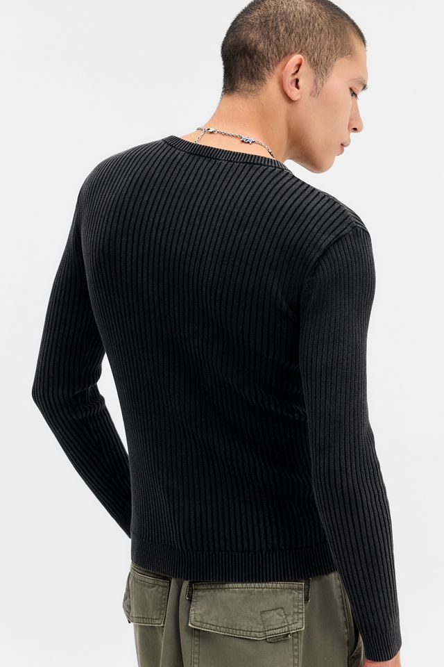 Archivis Schwarzer Rippstrick-Pullover #3