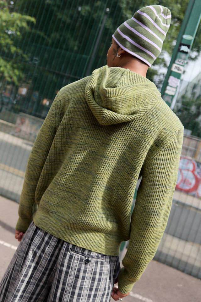 iets frans... Grüner Chenille-Strick-Kapuzenpullover #3