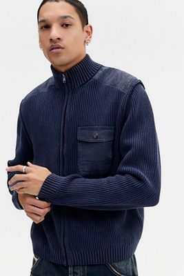 BDG Rippstrick-Cardigan mit Einsätzen