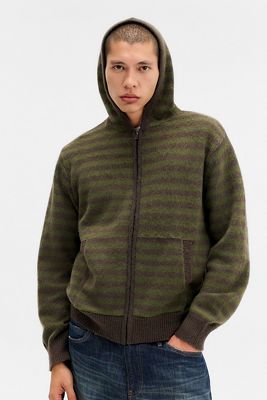 Archivis Green & Brown Stripe Hoodie