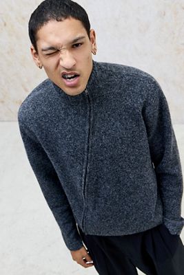 Loom Asymmetrischer Zip-Durchgehender Pullover