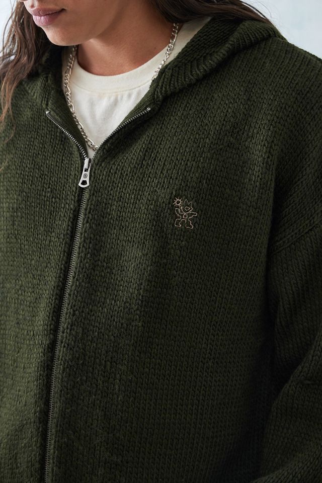 UO Nomad Green Knitted Felpa con cappuccio con zip  #3