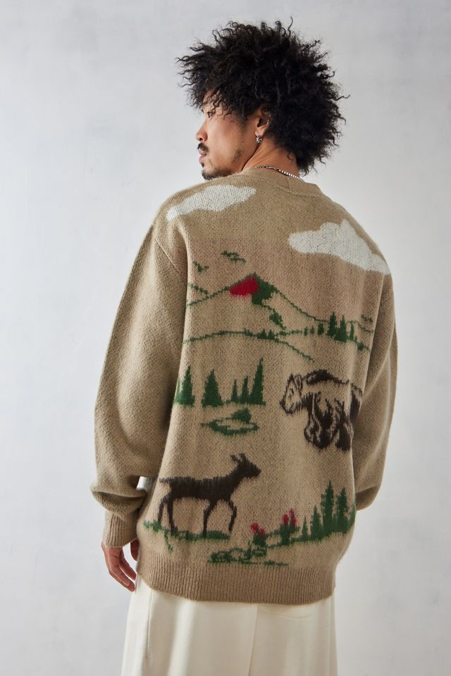 Cardigan en maille marron paysage UO #3