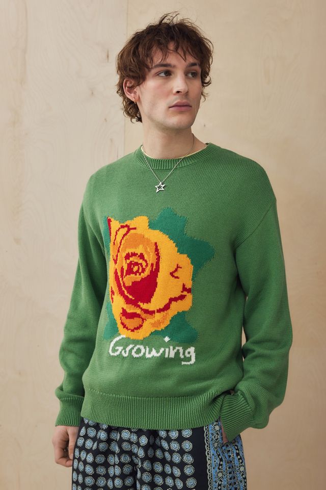 Pull en maille UO Green Growing Rose #1