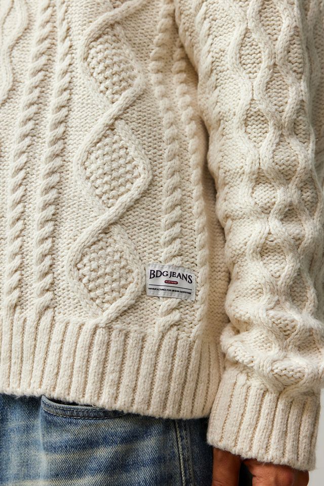 BDG Ecru Cable Knit Jumper #2