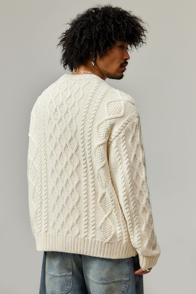 BDG Ecru Cable Knit Jumper #3