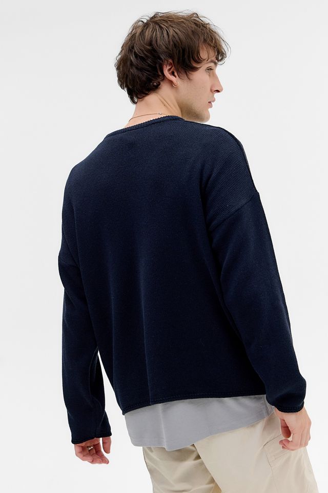 Ayker Marineblau Texturierter Strickpullover #3