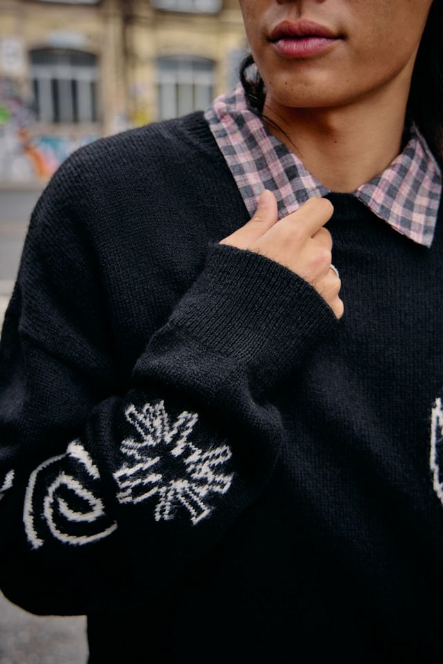 UO Schwarzer Doodle Pullover #4