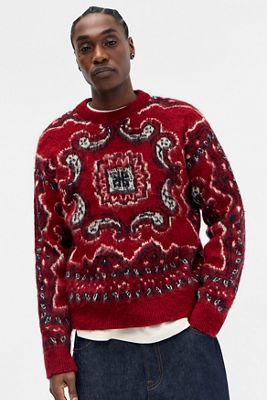 BDG Red Bandana Brushed Knit Jumper