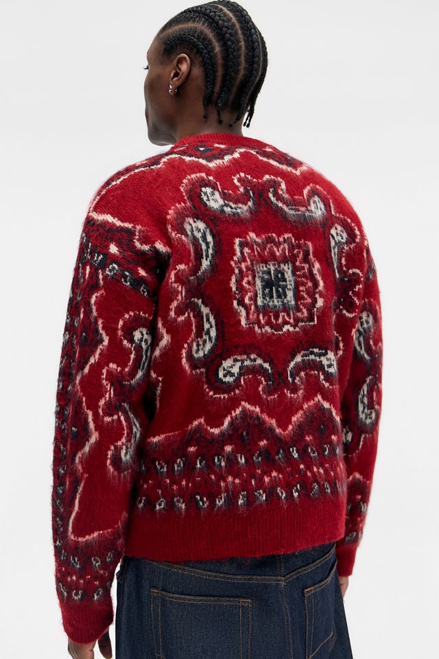 BDG Pull en tricot brossé bandana rouge #3