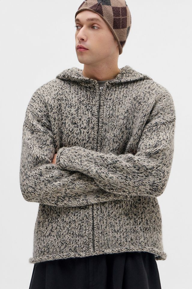 Ayker Stein Zip-Durch Slub Kapuzenpullover #3