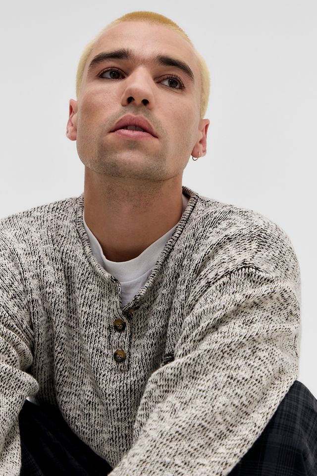 Ayker Graumelierter Henley-Strickpullover #2