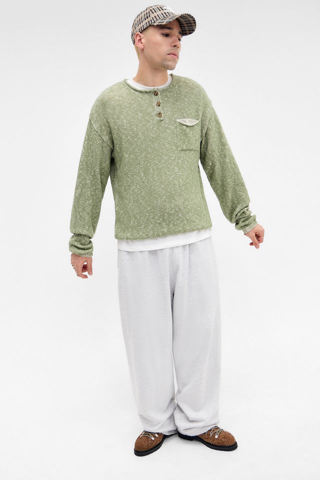 Ayker Grüner Henley Strickpullover #1