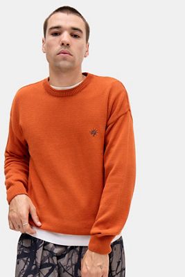 Maglione Lavorato a Maglia Ayker con Grafica a Spirale Arancione