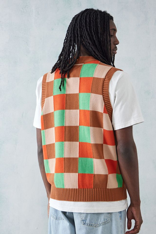 Checks Downtown Multicoloured Checkerboard Sleeveless Cardigan #3