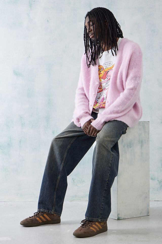 Checks Downtown Pink Solid Mohair Cardigan  #1