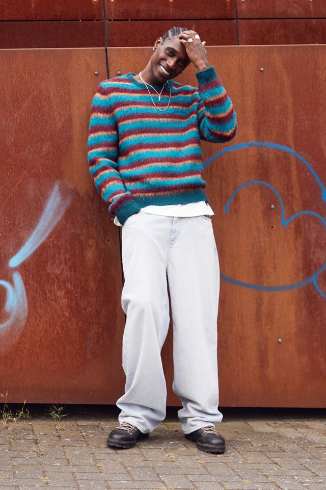 iets frans.. Remi Teal & Burgunder Streifen Strick Pullover #3