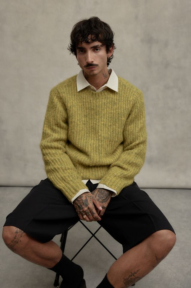 Pull Duveteux Côtelé Jaune Loom #1