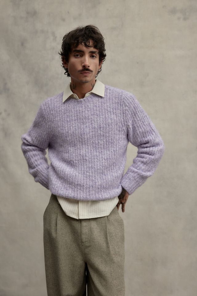 Maglione Soffice Costolato Lilla Loom #1
